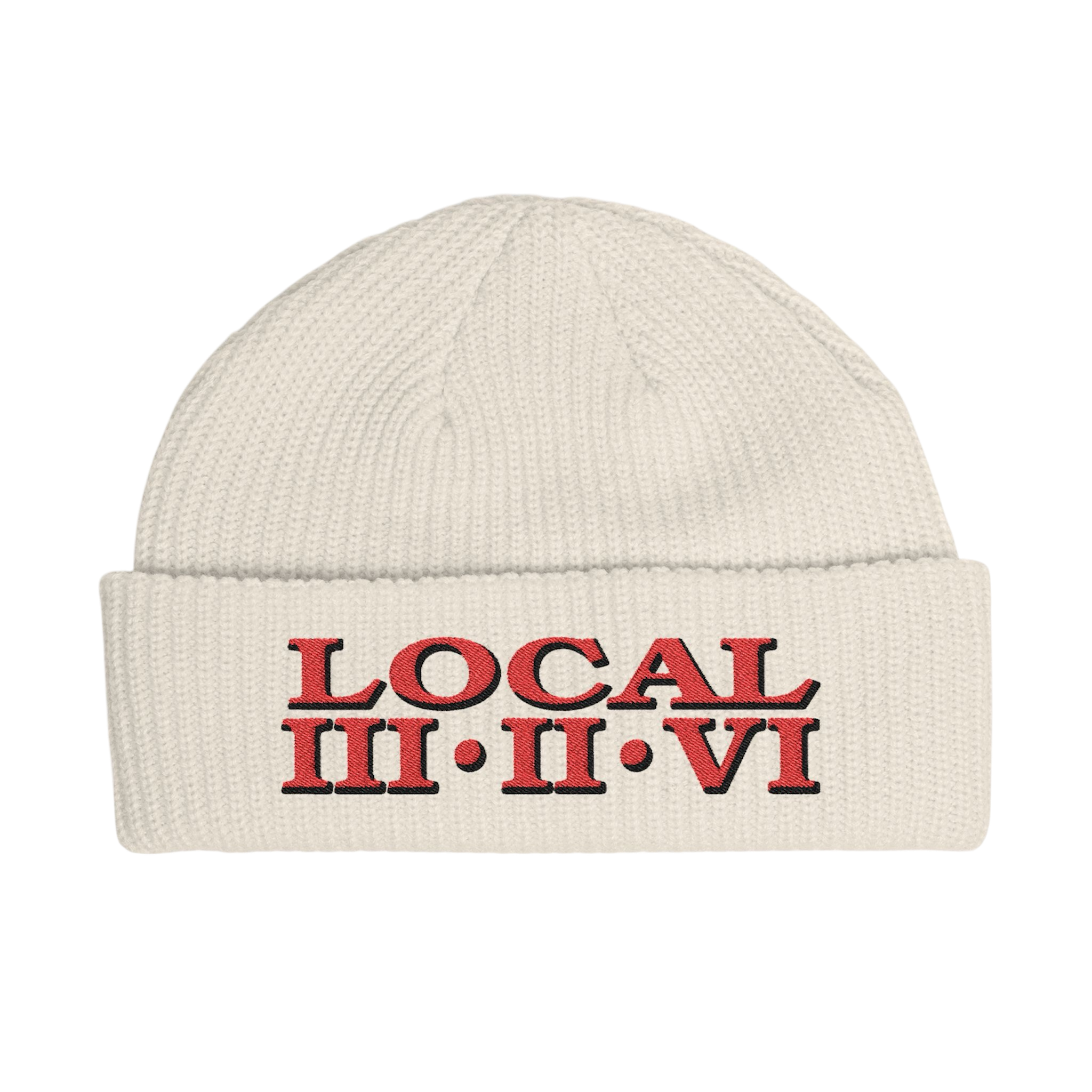LOCAL 326 BEANIE TAN/RED